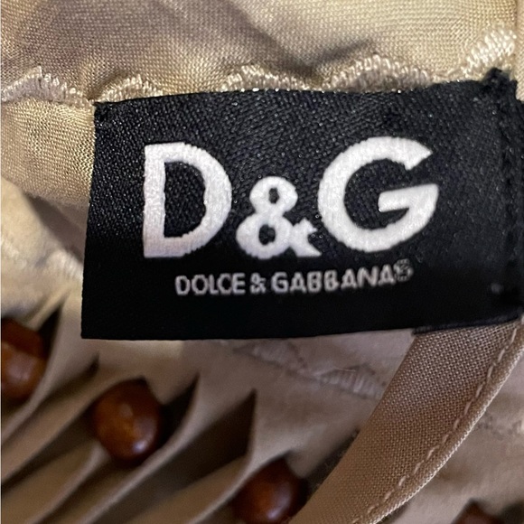 1990s Dolce & Gabbana Khaki / Brown Cotton and Suede Feathers Boho Fringe Top 40 - Picture 4 of 7